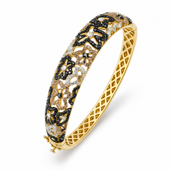 Floret Wide Cuff Bangle_Yellow