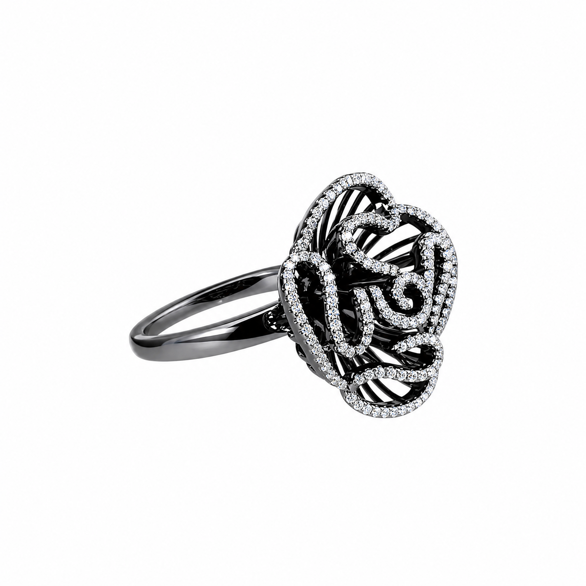 Cascade Petite Ring_Black Gold