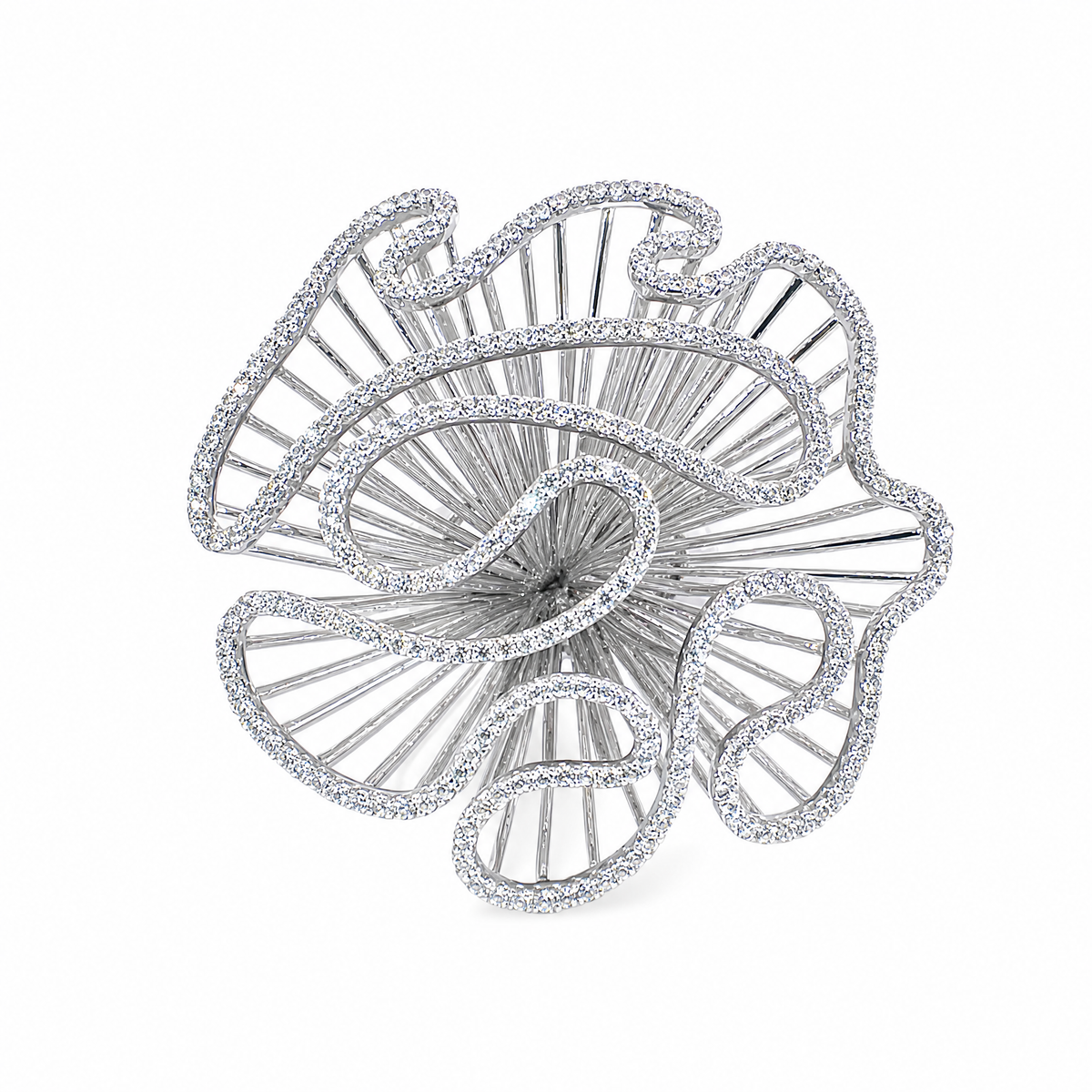 Cascade Bloom Statement Ring_White