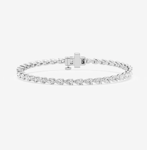 Tennis Bracelet_Pear_White