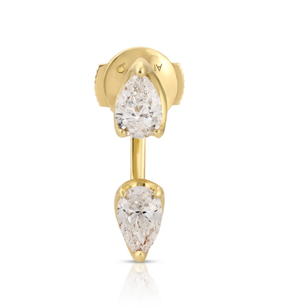 Teardrop stud earrings _Yellow Gold