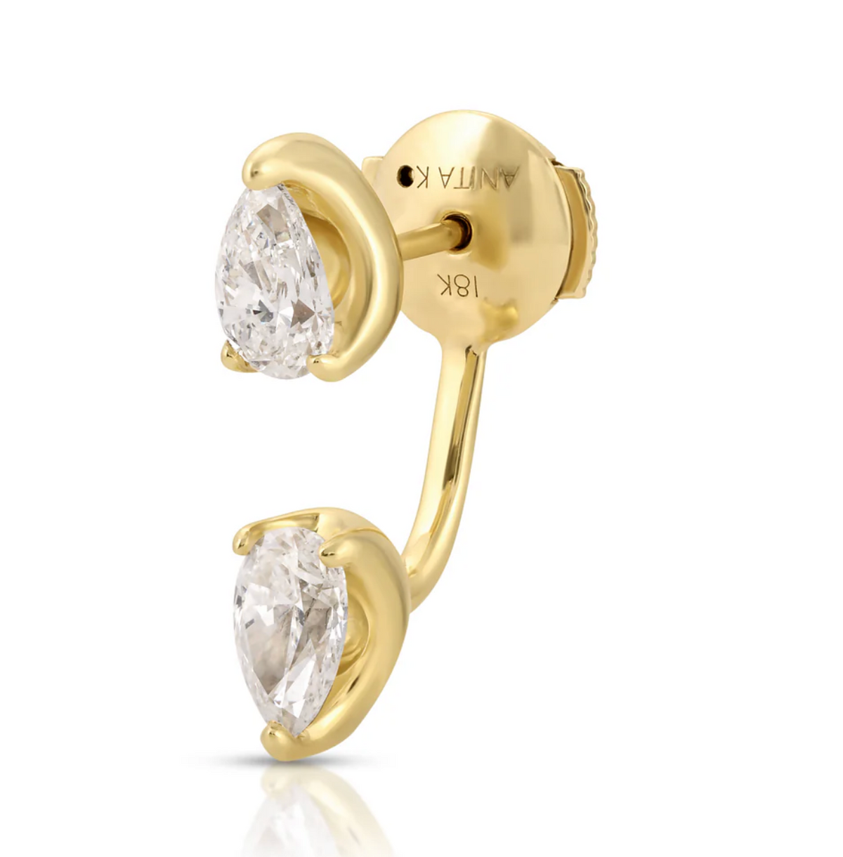 Teardrop stud earrings _Yellow Gold