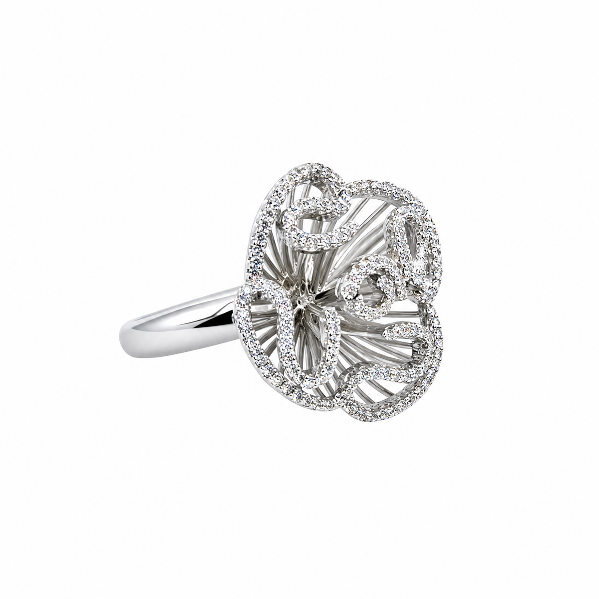 Cascade Petite Ring_White Gold