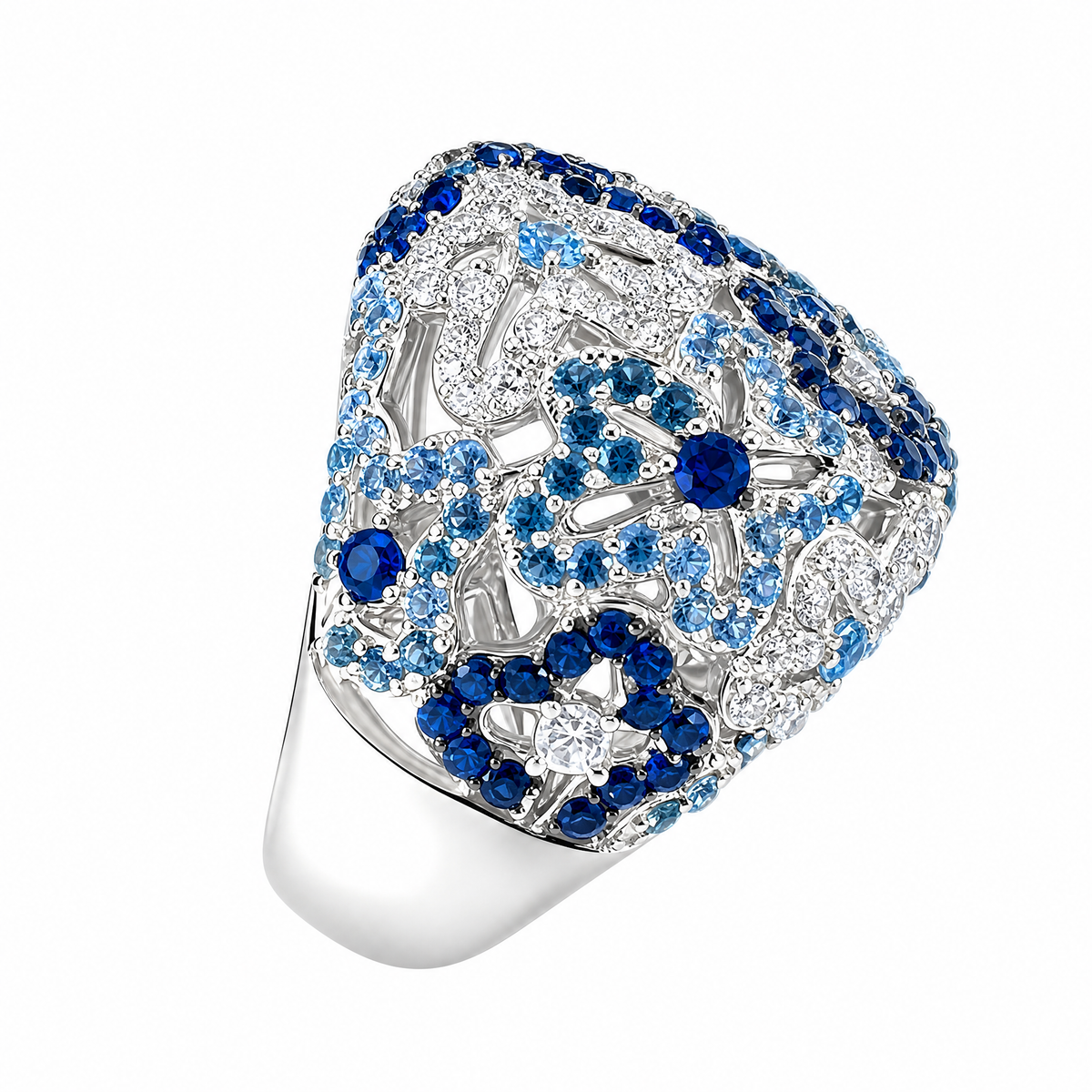 Floret Pavé Ring_Blue