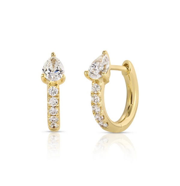 Pear Hoop_Yellow Gold