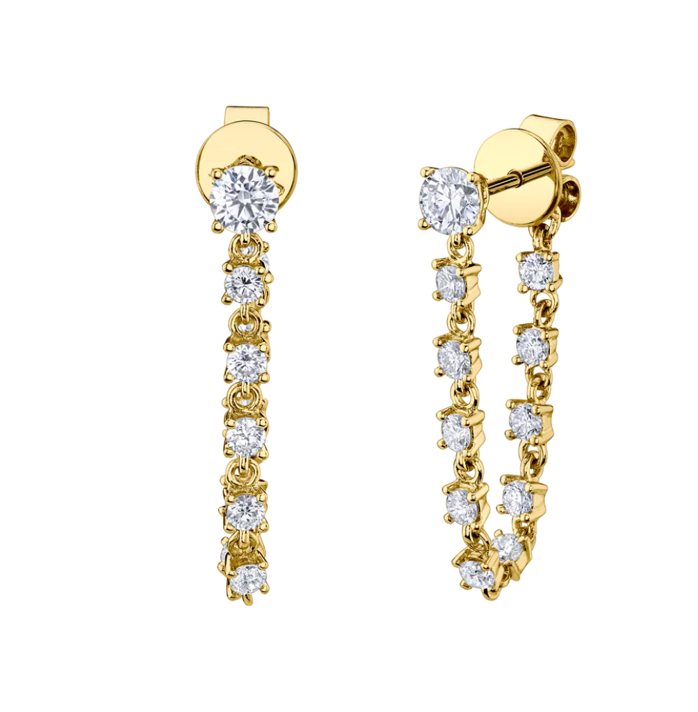 Loop with Round Stud _Yellow Gold