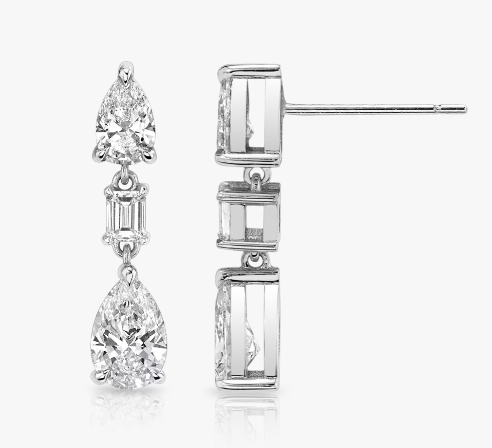 Diamond Huggie Hoop Earrings _White Gold