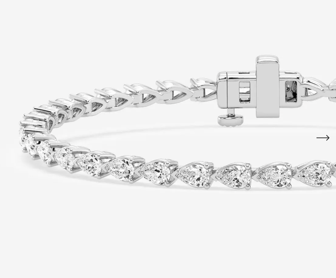 Tennis Bracelet_Pear_White