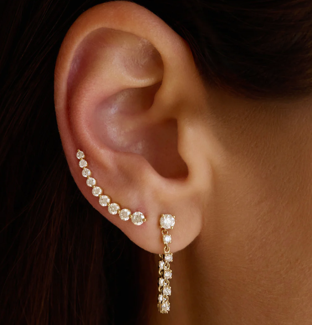 Loop with Round Stud _Yellow Gold