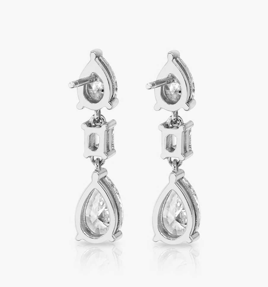 Diamond Huggie Hoop Earrings _White Gold