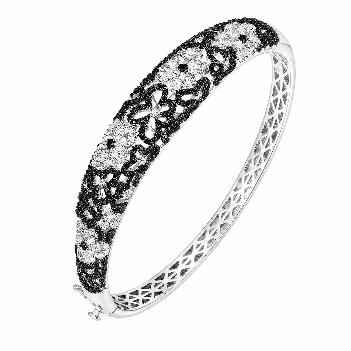 Floret Wide Cuff Bangle_Black