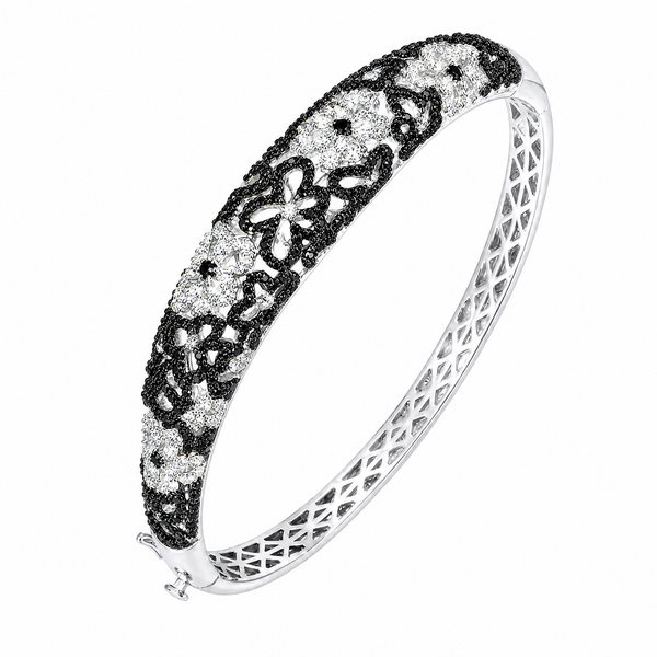 Floret Wide Cuff Bangle_Black