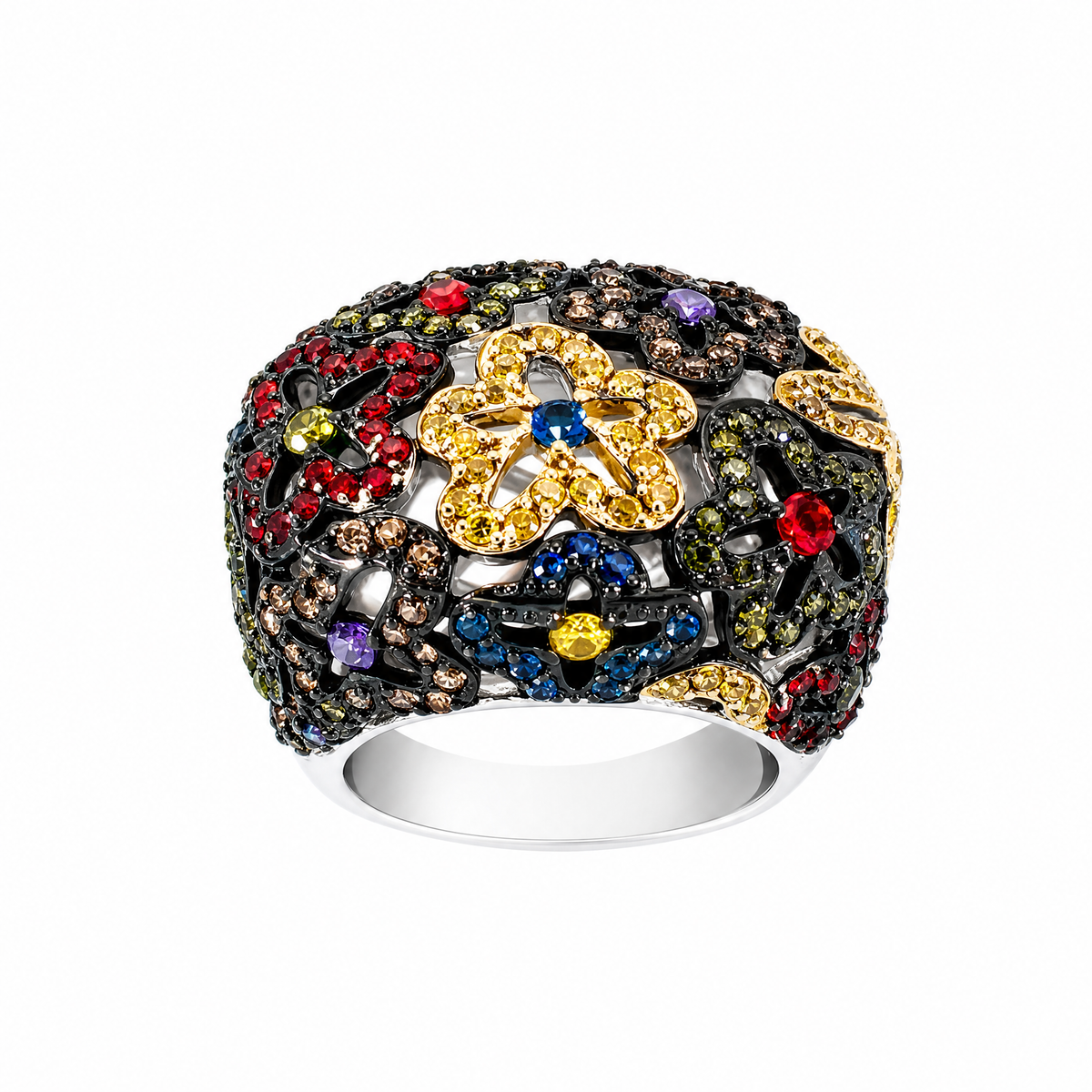 Floret Pavé Ring_Rainbow