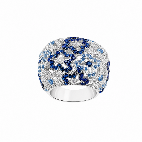 Floret Pavé Ring_Blue
